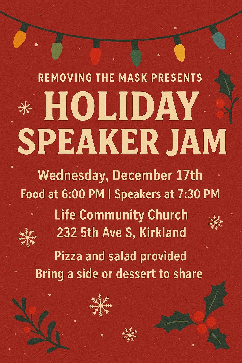 Removing the Mask Holiday Speaker Jam